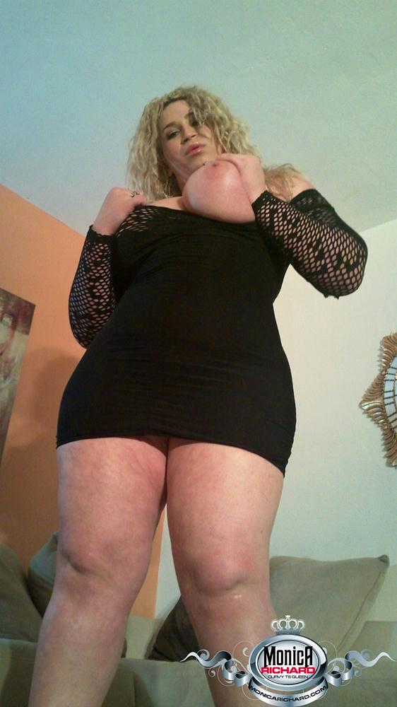 BBW Femboy In Black Dress Showing Off Her Enormous Ass-Hole
